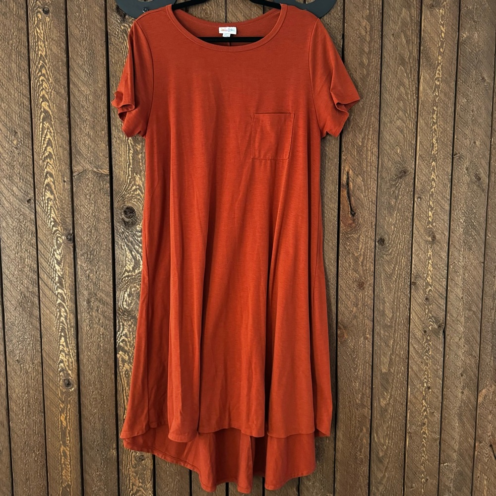 Beautiful Burnt orange LuaRoe Carlee dress, size XL